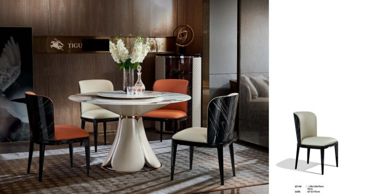 Židle Kože Mléko Dřevo Nový Kreativní Moderní Design Nábytek Luxus Jídelna
