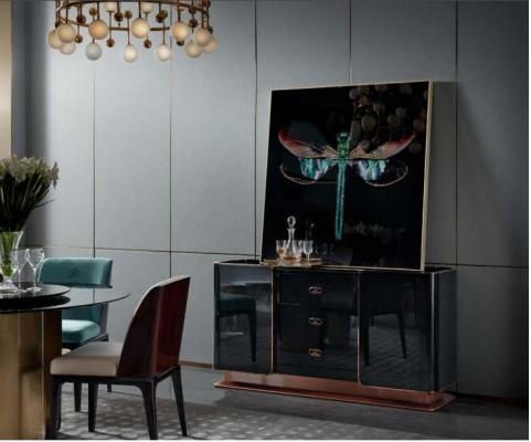 Židle set 6 židlí jídelna dřevo opěra kůže vybavení design nábytek luxus nový