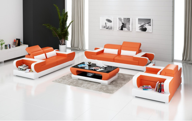 Luxusní sedací souprava obývací souprava kůže potah pohovky gauče sofa