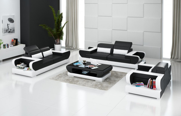 Luxusní sedací souprava obývací souprava kůže potah pohovky gauče sofa