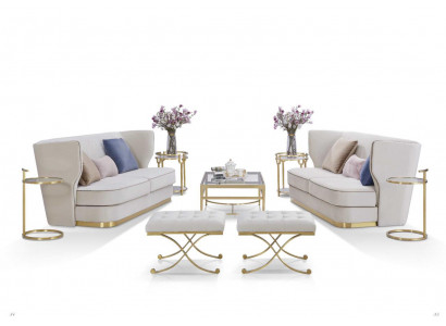 Designer Sofa Sedací souprava 2+2 Místná pohovka Potahová sestava Nový nábytek