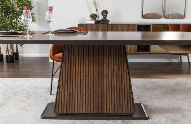 Jídelní kout Jídelní skupina Jídelna Jídelní stůl židle Sideboard 9 kusů Dřevo Hnědá