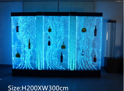 Vodní stěna Bar Pult Regál LED Vodní sloup Restaurace Dekorace