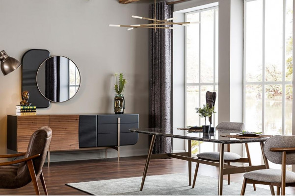 Jídelní stůl, jídelní skupina, jídelní židle, jídelní kout, sada 5 kusů mramoru černá