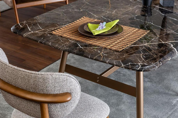 Jídelní stůl, jídelní skupina, jídelní židle, jídelní kout, sada 5 kusů mramoru černá