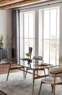 Jídelní stůl, jídelní skupina, jídelní židle, jídelní kout, sada 5 kusů mramoru černá