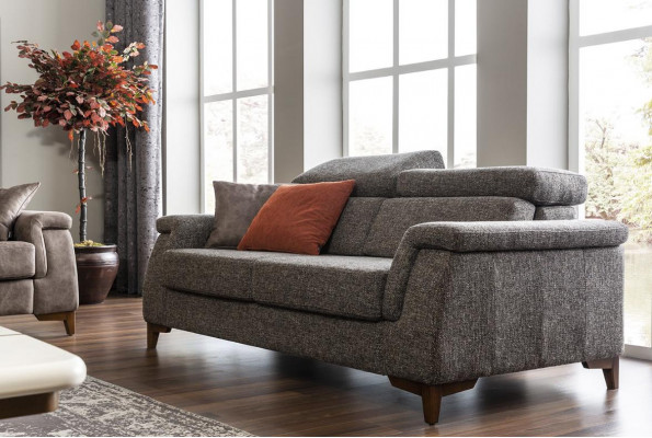 Sofa set 3 Místny látková sedací souprava Sedací souprava Látka Šedá Funkce postele