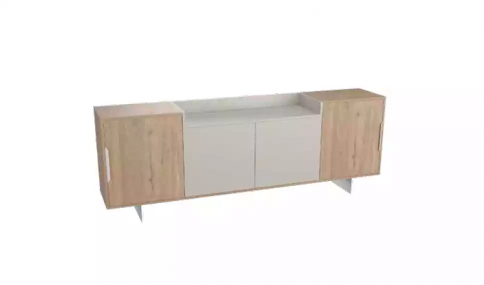 Eckschreibtisch Sideboard Arbeitszimmer Modern Holz Büro Einrichtung   Rohový psací stůl, skříň pracovny Moderní dřevo Kancelář zařízení