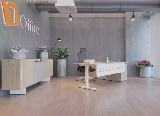 Eckschreibtisch Sideboard Arbeitszimmer Modern Holz Büro Einrichtung   Rohový psací stůl, skříň pracovny Moderní dřevo Kancelář zařízení