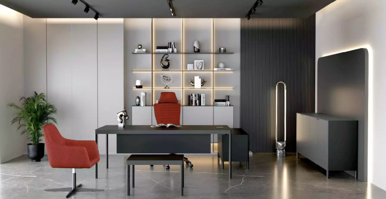 Rohový psací stůl Buffet Konferenční stolek Pracovna Moderní Dřevo Černá