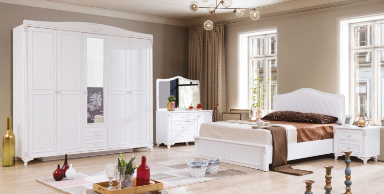 Bílý noční stolek luxusní kompaktní design ložnice nábytek