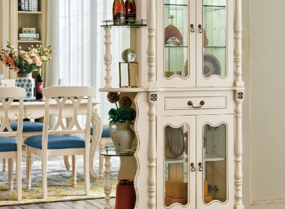 Vitrína Skříň do obývacího pokoje Klasický Sklo Bar Skříň Skleněná vitrína