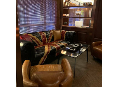 Jack Union Chesterfield Polster Sofa Pohovka 3 Sedadla Kožený Styl Luxusní Polstrovaná Pohovka