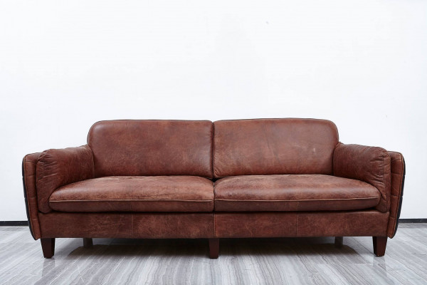 Luxusní vintage 3+2 sedačka z pravé kůže nábytek pro obývací pokoj sada nábytku Loft garnituren