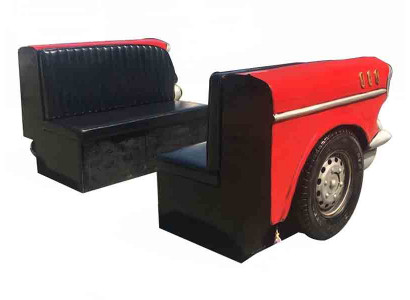 Dvojitá auta Sofa Diner Sofa Pohovka Auto Nábytek USA Vybavení Dekorace Model Kůže