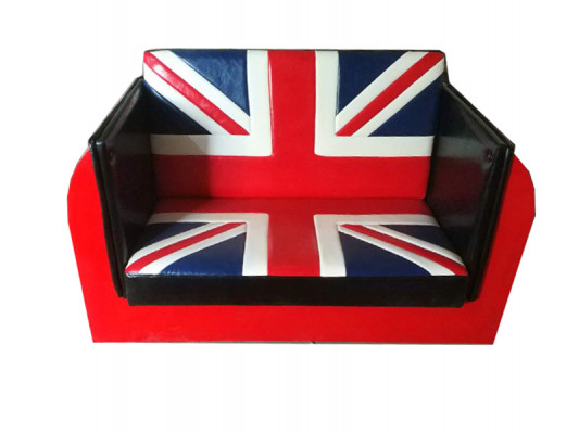 Retro Union Jack Sofa Auto Nábytek Garáž Auto Pohovka Couch Polštář Dvoumístná