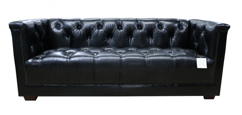 Sofa Chesterfield 3-místný Vintageský letadlový křeslo z pravé kůže s hliníkovým rámem.
