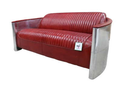 Kůžená pohovka Couch Polstrovaná pohovka z hliníku pro tři osoby Vintage Luxus Nábytek Pohovky Nové