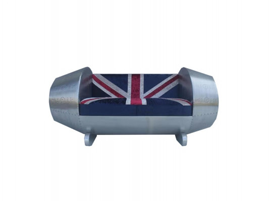 Hliníková pohovka, kožená pohovka, nábytek, letadlový tryskový pohon, luxusní nábytek, Jack Union, nový.