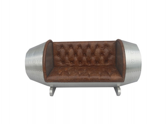 Hliníková pohovka, kožená pohovka, nábytek, letadlový tryskový pohon, luxusní nábytek, Jack Union, nový.