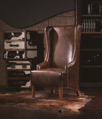 Pravá kůže Relaxační křeslo Vintage Cigar Kožené křeslo Křeslo Kožený křeslo Televize