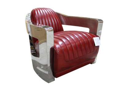 Vintage kožená křesla Červená pravá kůže Retro křesílka Design Klubové křeslo pilotní