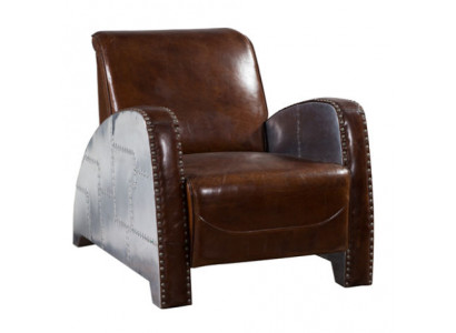 Křeslo na koktejly Vintage z kůže Letecké křeslo Klubový nábytek Sofa