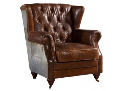 Křeslo s vysokými opěradly Krásné retro Chesterfield křeslo s vysokými opěradly klubsedací.