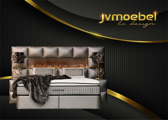 Postel 2x noční stolek 3 dílná ložnice set Design Modern Luxus postelek