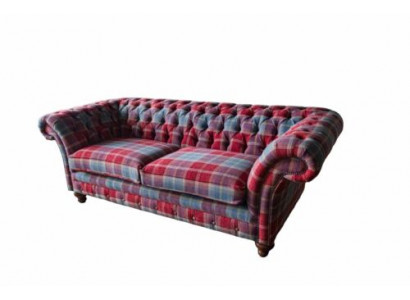 Chesterfield Modern 3 místa Designer Sofa Luxus Polster Couch Látka Textil Nový
