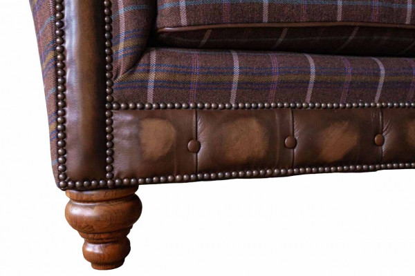 Chesterfield 1-sedačka Polštář Sedadlo Textilie Kůže Pohovka Luxusní pohovka