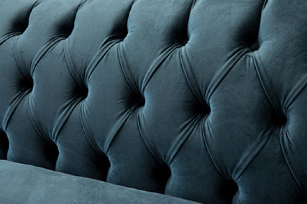 Turecká pohovka Luxus textil Chesterfield pohovka Modré polstrování Sedačka Design