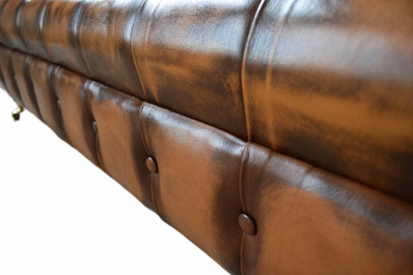 Pohovka 4místná v designu Chesterfield Luxus Sofa, nová hnědá