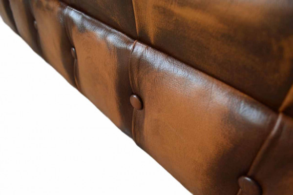 Pohovka 4místná v designu Chesterfield Luxus Sofa, nová hnědá