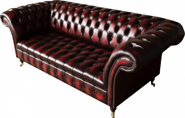 Chesterfield Kožená Sofa 3 Místná Hnědá Designová Pohovka Luxusní Vybavení Nové
