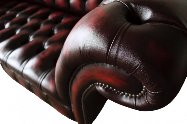 Chesterfield Kožená Sofa 3 Místná Hnědá Designová Pohovka Luxusní Vybavení Nové
