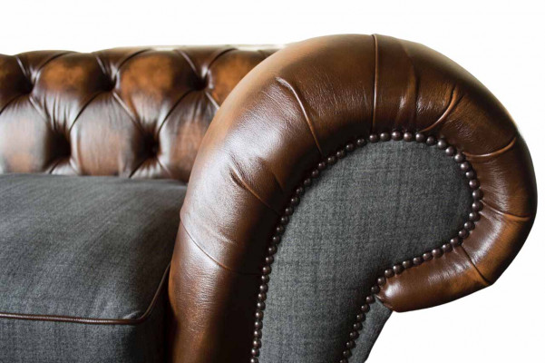 Chesterfield Design Luxus Pohovka Gauč Sedačka Obývací Pokoj Kůže Nová