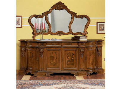Vitrína Komoda Zrcadlo Dřevo Konzola Sideboard Šuplíky Komody Konzoly