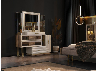 Toaletní stůl Toaletní stolek Toaletní konzola Konzolový stůl Beige Dívka