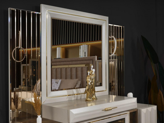 Toaletní stůl Toaletní stolek Toaletní konzola Konzolový stůl Beige Dívka