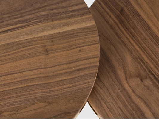 2x kulatý konferenční stolek hnědý obývací pokoj, moderní designový konferenční stolek.