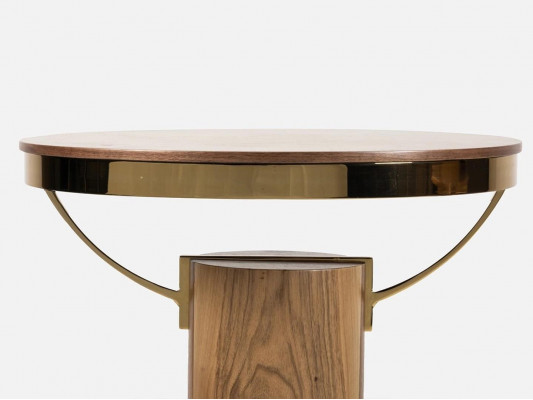 2x kulatý konferenční stolek hnědý obývací pokoj, moderní designový konferenční stolek.