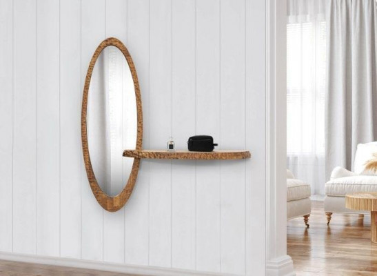 Elegantní regál do předsíně se zrcadlem Novinka pro váš interiér.