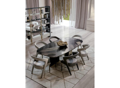 Design luxusní nábytek z Itálie Jídelní místnost Bizzotto Set Stůl Židle 6x sad
