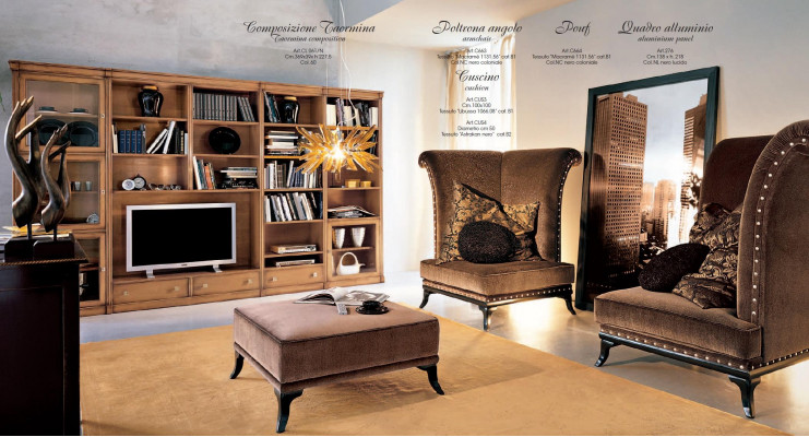 Luxusní sada 3 kusů. Design 2x křeslo, taburet, dřevěné obývací soupravy, nábytek, pohovka, gauč, nový