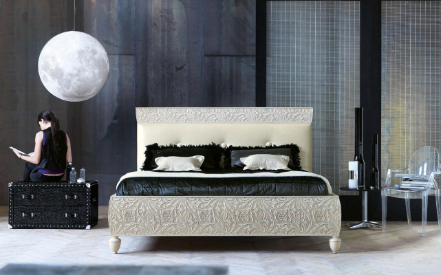 Luxusní postel dřevěným lůžkovým rámem design 180x200 nový dvoulůžkový rám postele