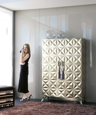 Skleněná skříň obývací pokoj masivní dřevo skříň nábytek Bizzotto designový nábytek kabinet