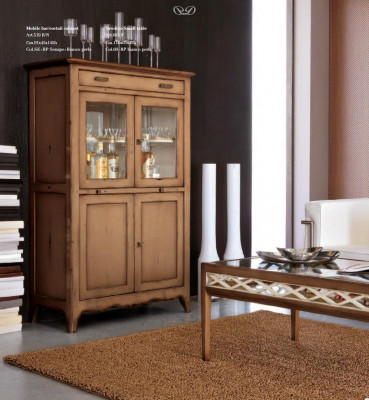 Vitrínový bar Skříň Dům Designérské skříně Stěna Dřevo Zrcadlo Vitrína Nábytek Nový