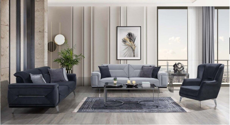 Šedé pohovky do obývacího pokoje Designérské gauče 3-místné Rozkošný jednosed sidláč