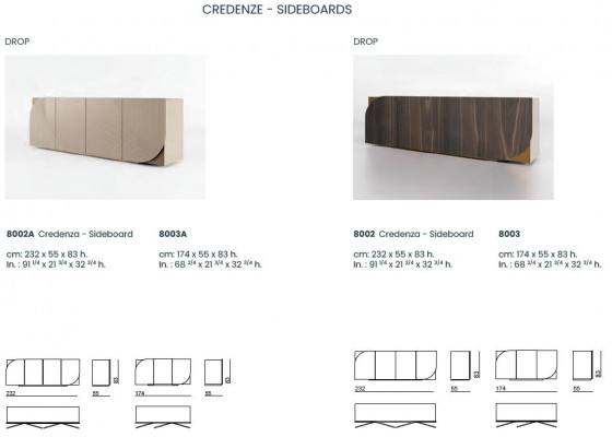 Sideboard Kommode Design Vybavení Lowboard Komody Italský nábytek Nový